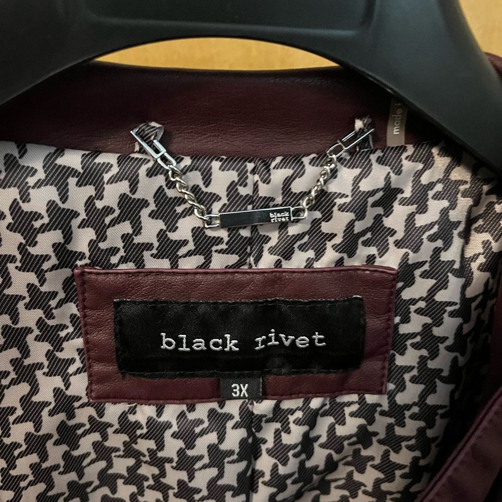 Black Rivet Leather Jacket. - Picture 2 of 6